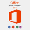 Orange Office 2019 Home and Student logo on  a gray backgroud