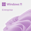 Windows 11 Entreprise logo with a purple abstract design on a light purple background