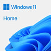 Windows 11 Home logo with blue abstract design on a light gray background