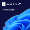 Windows 11 Professional logo with blue abstract design on a dark background